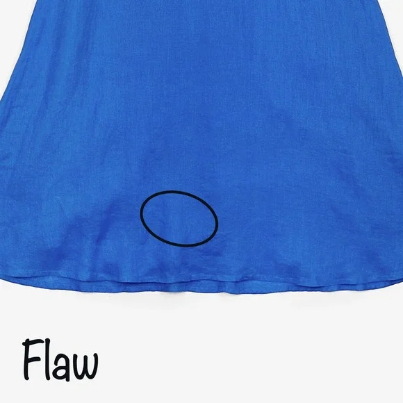 Faithfull The Brand Valerina Maxi Dress Size S Sicilian Blue Linen Boho Resort - Picture 9 of 12